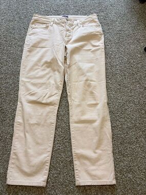 NYDJ Cream Straight-Leg Jeans